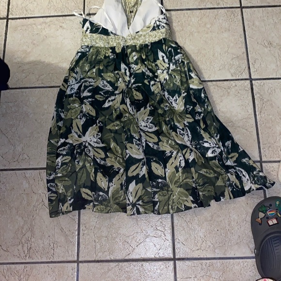 Donna Ricco Green and White High Low Sundress - Picture 3 of 3